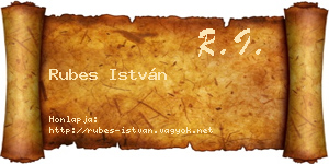 Rubes István névjegykártya
